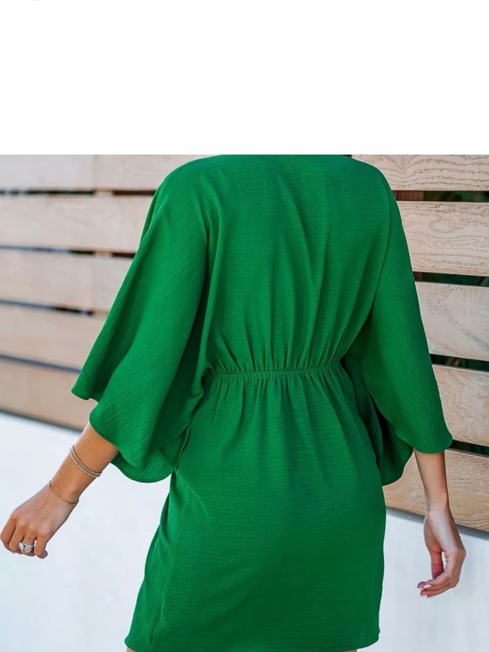 CUPSHE  Shamrock Green Surplice Mini Dress - Picture 3 of 11